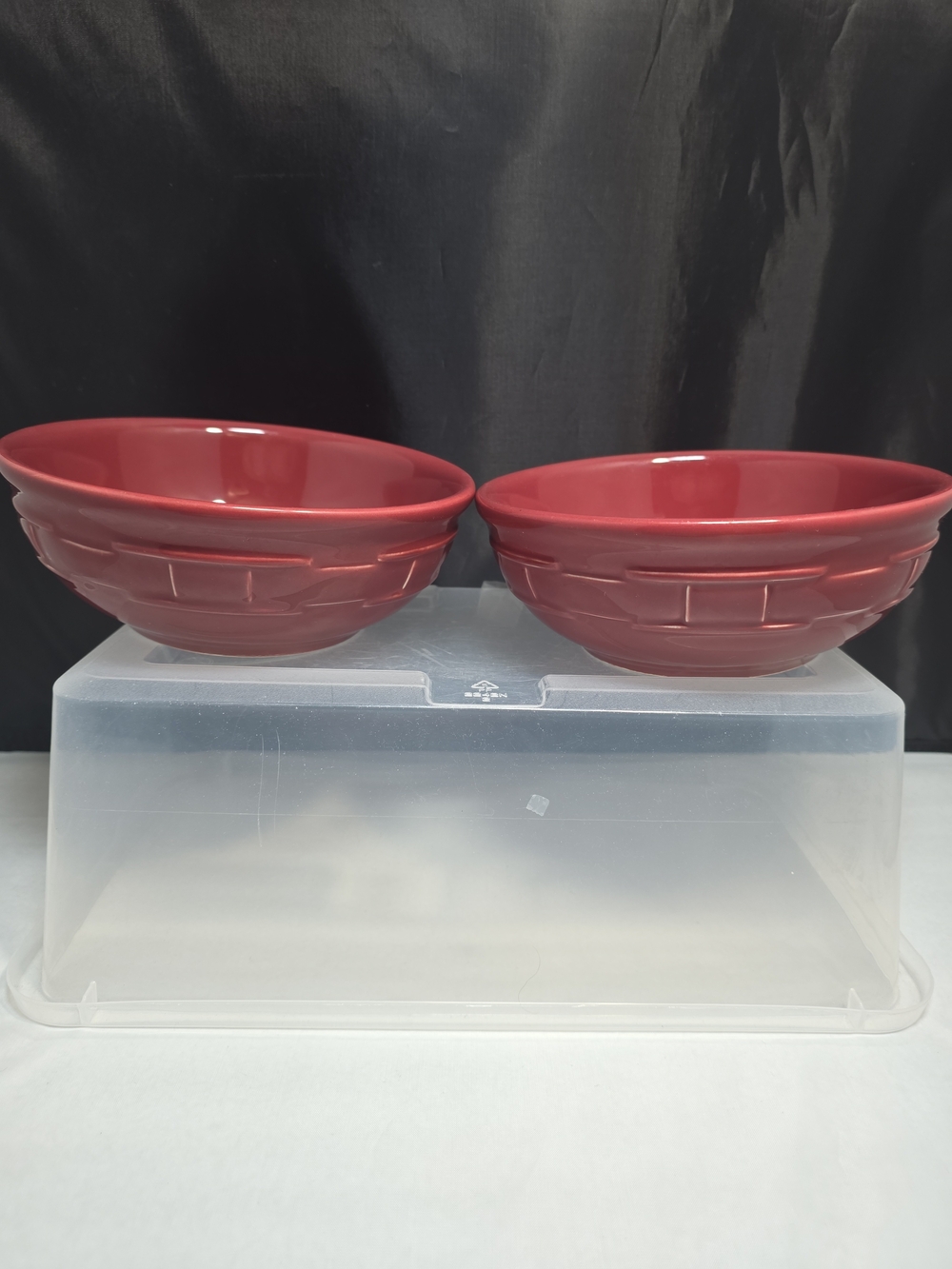 Longaberger Pottery Woven Traditions Paprika Soup Cereal Bowls Set of 2